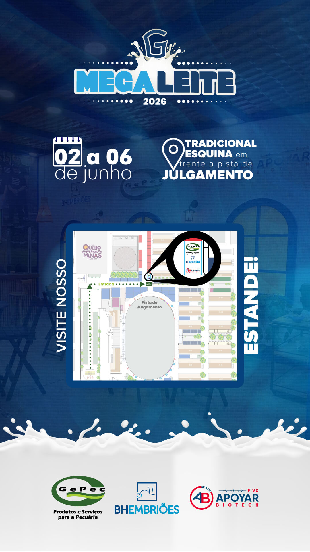 Visite a Gepec e a BH Embri&otilde;es na Megaleite 2026